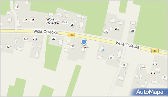 Wola Ociecka, Wola Ociecka, 155, mapa Wola Ociecka