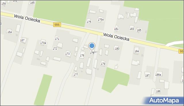 Wola Ociecka, Wola Ociecka, 178, mapa Wola Ociecka