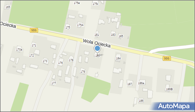 Wola Ociecka, Wola Ociecka, 180, mapa Wola Ociecka