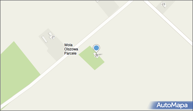 Wola Olszowa-Parcele, Wola Olszowa-Parcele, 26, mapa Wola Olszowa-Parcele