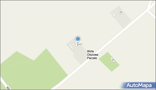 Wola Olszowa-Parcele, Wola Olszowa-Parcele, 27, mapa Wola Olszowa-Parcele