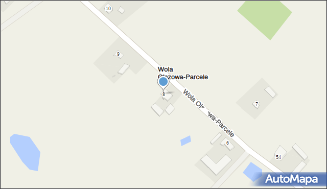 Wola Olszowa-Parcele, Wola Olszowa-Parcele, 8, mapa Wola Olszowa-Parcele