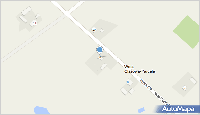 Wola Olszowa-Parcele, Wola Olszowa-Parcele, 9, mapa Wola Olszowa-Parcele