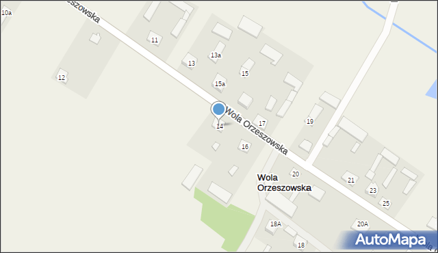 Wola Orzeszowska, Wola Orzeszowska, 14, mapa Wola Orzeszowska