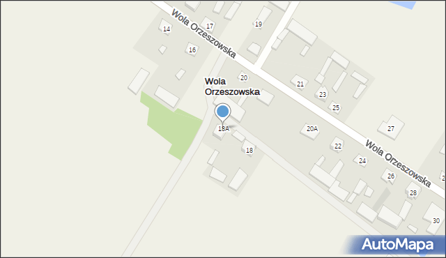 Wola Orzeszowska, Wola Orzeszowska, 18A, mapa Wola Orzeszowska