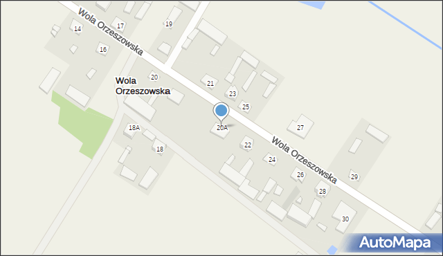 Wola Orzeszowska, Wola Orzeszowska, 20A, mapa Wola Orzeszowska