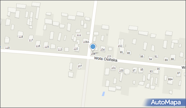 Wola Osińska, Wola Osińska, 106, mapa Wola Osińska