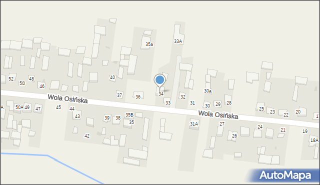 Wola Osińska, Wola Osińska, 33A, mapa Wola Osińska