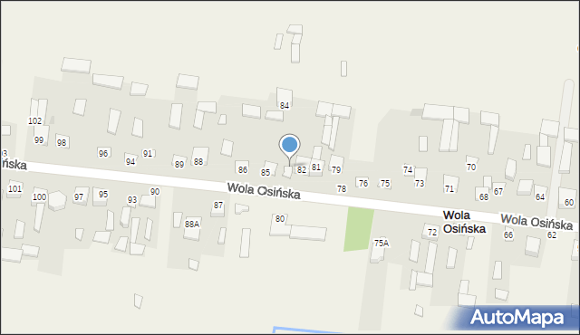 Wola Osińska, Wola Osińska, 83, mapa Wola Osińska