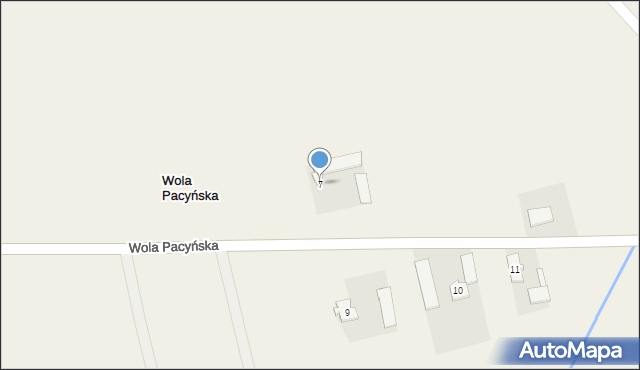 Wola Pacyńska, Wola Pacyńska, 7, mapa Wola Pacyńska