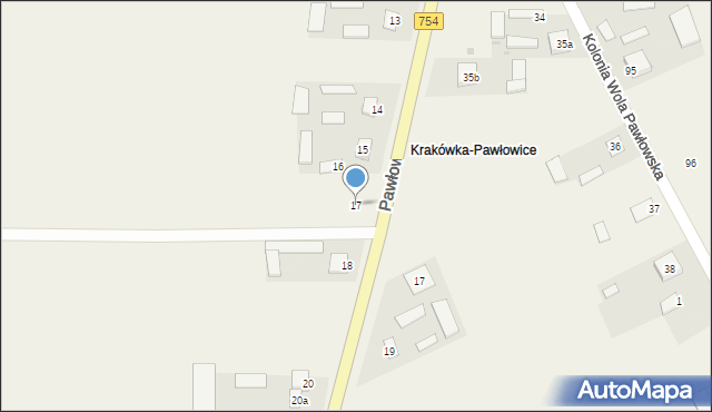 Wola Pawłowska, Wola Pawłowska, 17, mapa Wola Pawłowska