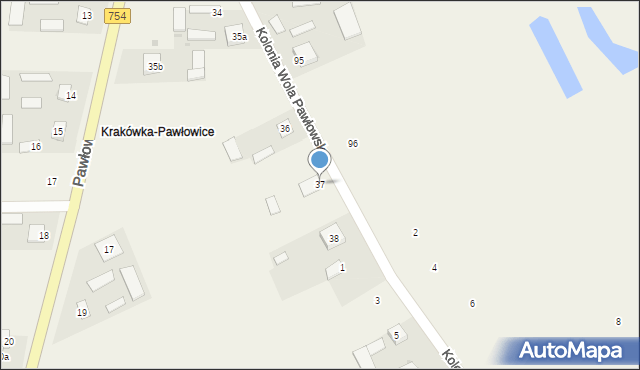 Wola Pawłowska, Wola Pawłowska, 37, mapa Wola Pawłowska