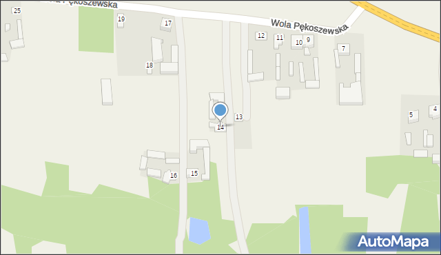 Wola Pękoszewska, Wola Pękoszewska, 14, mapa Wola Pękoszewska