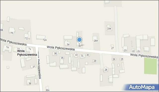 Wola Pękoszewska, Wola Pękoszewska, 32, mapa Wola Pękoszewska