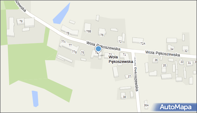 Wola Pękoszewska, Wola Pękoszewska, 74c, mapa Wola Pękoszewska