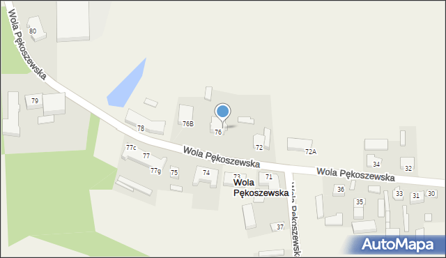 Wola Pękoszewska, Wola Pękoszewska, 76A, mapa Wola Pękoszewska