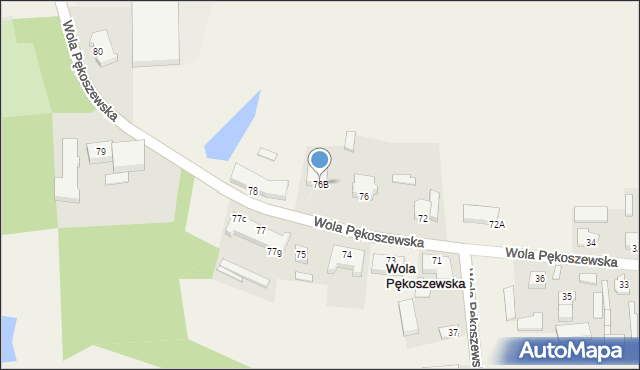 Wola Pękoszewska, Wola Pękoszewska, 76B, mapa Wola Pękoszewska