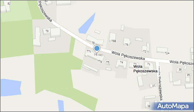 Wola Pękoszewska, Wola Pękoszewska, 77a, mapa Wola Pękoszewska