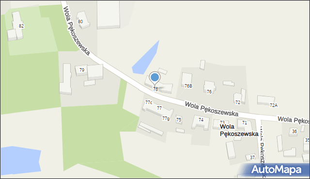 Wola Pękoszewska, Wola Pękoszewska, 78, mapa Wola Pękoszewska