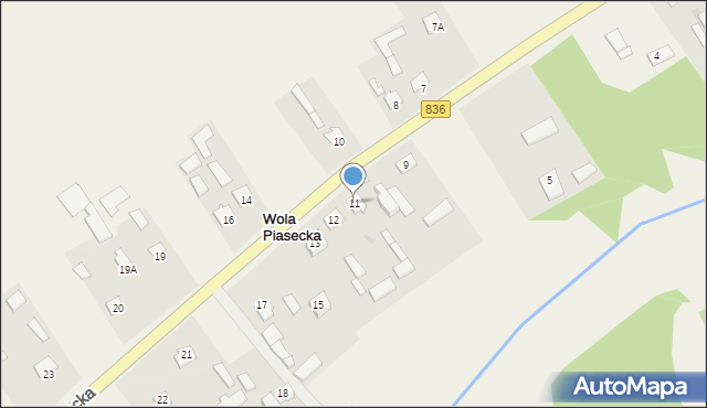 Wola Piasecka, Wola Piasecka, 11, mapa Wola Piasecka