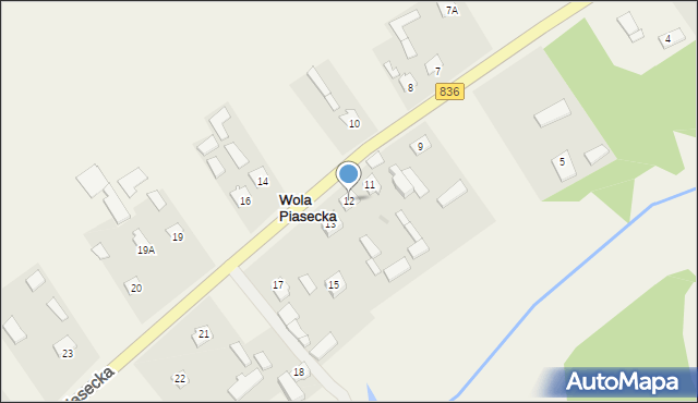 Wola Piasecka, Wola Piasecka, 12, mapa Wola Piasecka