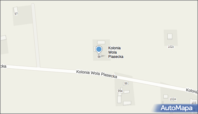 Wola Piasecka, Wola Piasecka, 98, mapa Wola Piasecka