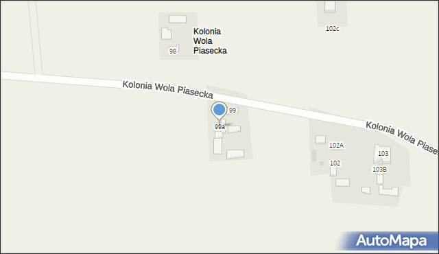 Wola Piasecka, Wola Piasecka, 99a, mapa Wola Piasecka