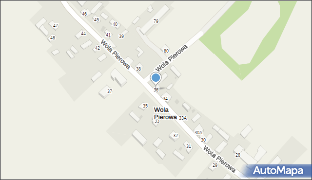 Wola Pierowa, Wola Pierowa, 36, mapa Wola Pierowa