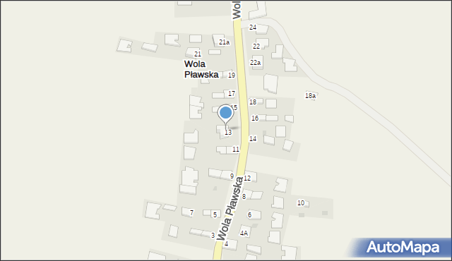 Wola Pławska, Wola Pławska, 13a, mapa Wola Pławska