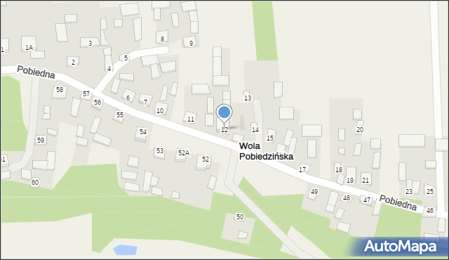 Wola Pobiedzińska, Wola Pobiedzińska, 12, mapa Wola Pobiedzińska