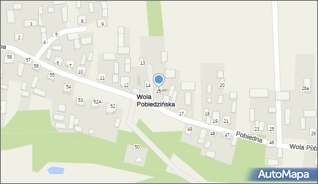 Wola Pobiedzińska, Wola Pobiedzińska, 15, mapa Wola Pobiedzińska