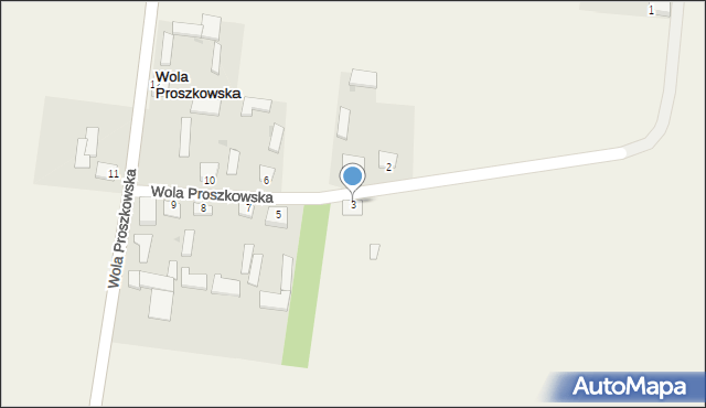 Wola Proszkowska, Wola Proszkowska, 3, mapa Wola Proszkowska