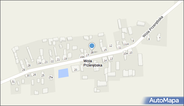 Wola Przerębska, Wola Przerębska, 16, mapa Wola Przerębska