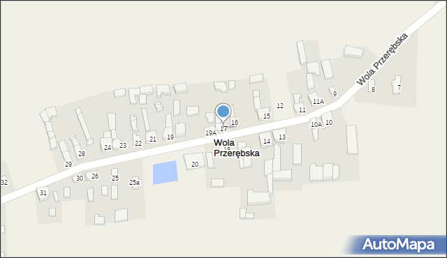 Wola Przerębska, Wola Przerębska, 17, mapa Wola Przerębska