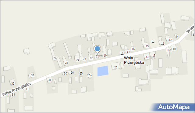 Wola Przerębska, Wola Przerębska, 21, mapa Wola Przerębska