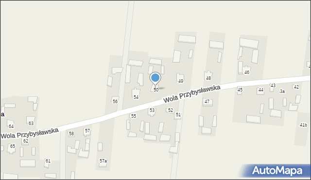 Wola Przybysławska, Wola Przybysławska, 50, mapa Wola Przybysławska