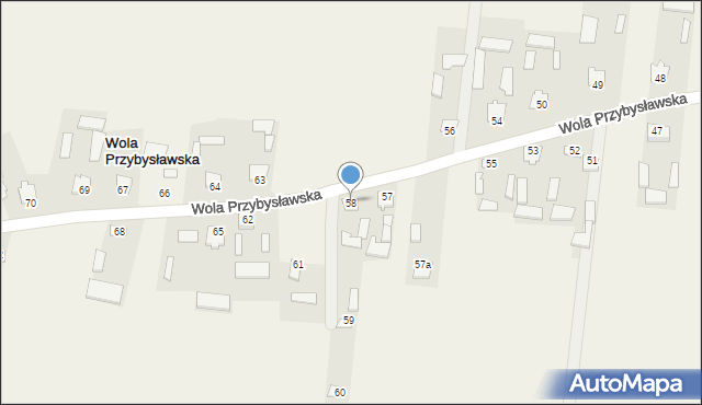 Wola Przybysławska, Wola Przybysławska, 58, mapa Wola Przybysławska