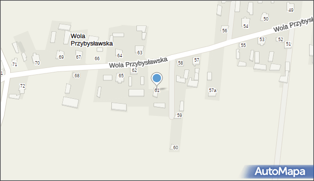 Wola Przybysławska, Wola Przybysławska, 61, mapa Wola Przybysławska