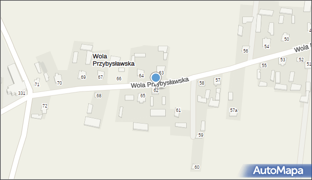 Wola Przybysławska, Wola Przybysławska, 62, mapa Wola Przybysławska