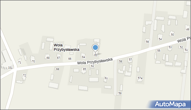 Wola Przybysławska, Wola Przybysławska, 63, mapa Wola Przybysławska