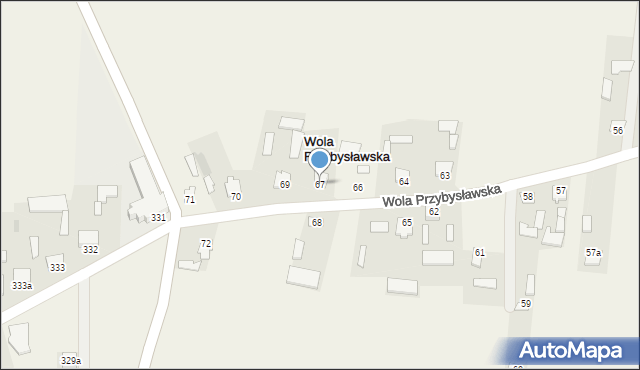 Wola Przybysławska, Wola Przybysławska, 67, mapa Wola Przybysławska