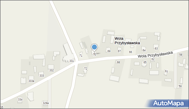 Wola Przybysławska, Wola Przybysławska, 70, mapa Wola Przybysławska