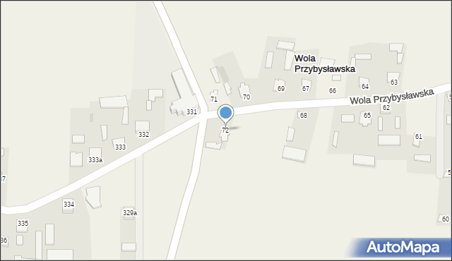 Wola Przybysławska, Wola Przybysławska, 72, mapa Wola Przybysławska