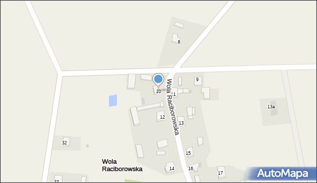 Wola Raciborowska, Wola Raciborowska, 10, mapa Wola Raciborowska