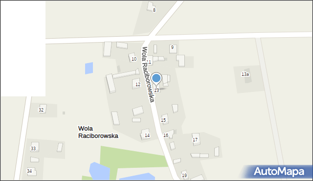 Wola Raciborowska, Wola Raciborowska, 13, mapa Wola Raciborowska