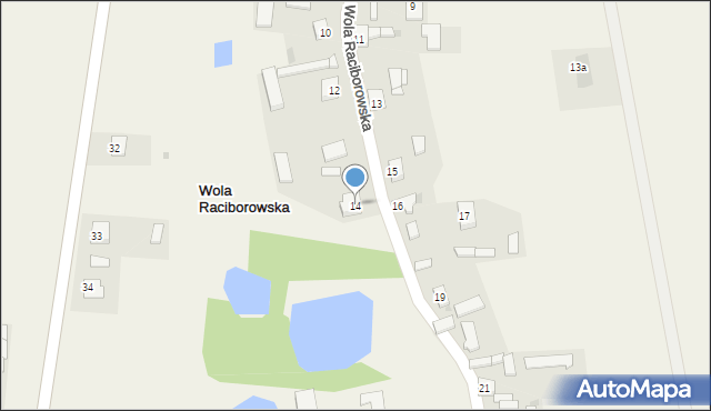 Wola Raciborowska, Wola Raciborowska, 14, mapa Wola Raciborowska