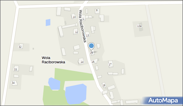 Wola Raciborowska, Wola Raciborowska, 15, mapa Wola Raciborowska