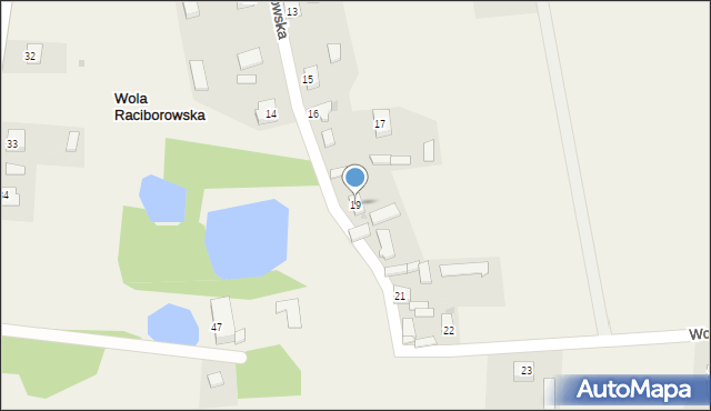 Wola Raciborowska, Wola Raciborowska, 19, mapa Wola Raciborowska