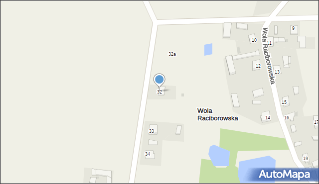 Wola Raciborowska, Wola Raciborowska, 32, mapa Wola Raciborowska