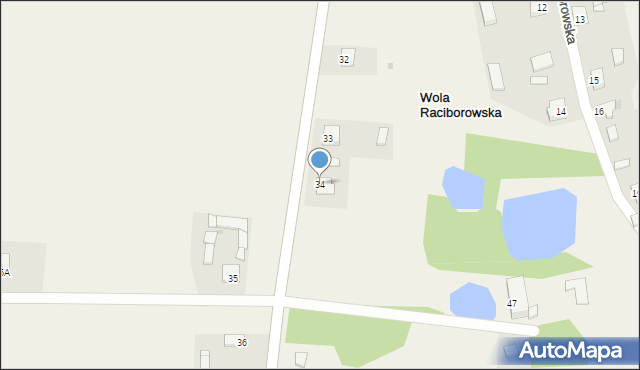 Wola Raciborowska, Wola Raciborowska, 34, mapa Wola Raciborowska